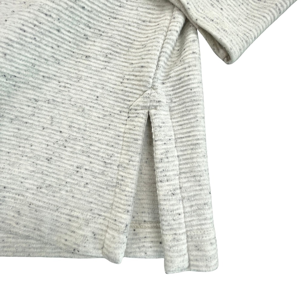 J.Jill Wearever Womens Flecked Ribbed Mock Neck Tunic Top Sweater Oatmeal Gray M - Picture 4 of 9